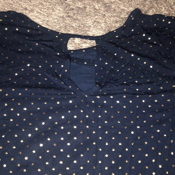 Navy blue summer dress with gold stars - Picture 2 of 3